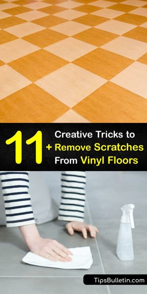 Discover how to remove a scratch from luxury vinyl flooring. It’s easy to remove a minor scratch from a vinyl floor with nail polish remover or a touch-up marker, while it may be necessary to use a vinyl repair kit to fix deep scratches on vinyl plank flooring. #how #remove #scratches #vinyl #floor