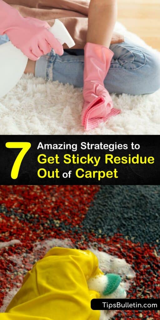 Sticky residue from carpet glue or chewing gum is a disaster on your carpet fiber. Discover step-by-step instructions to remove adhesive or sticker residue from your carpet without causing damage using distilled white vinegar, dish soap, a carpet cleaner, and more. #remove #sticky #residue #carpet