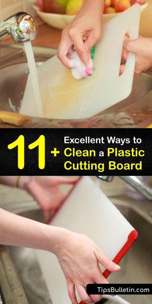 Plastic cutting boards are affordable and convenient, but they stain easily and hold onto germs. You need these incredible tips if you want a clean plastic cutting board free of stains and bacteria. Learn how to get a clean cutting board in just a few simple steps. #clean #plastic #cutting #board